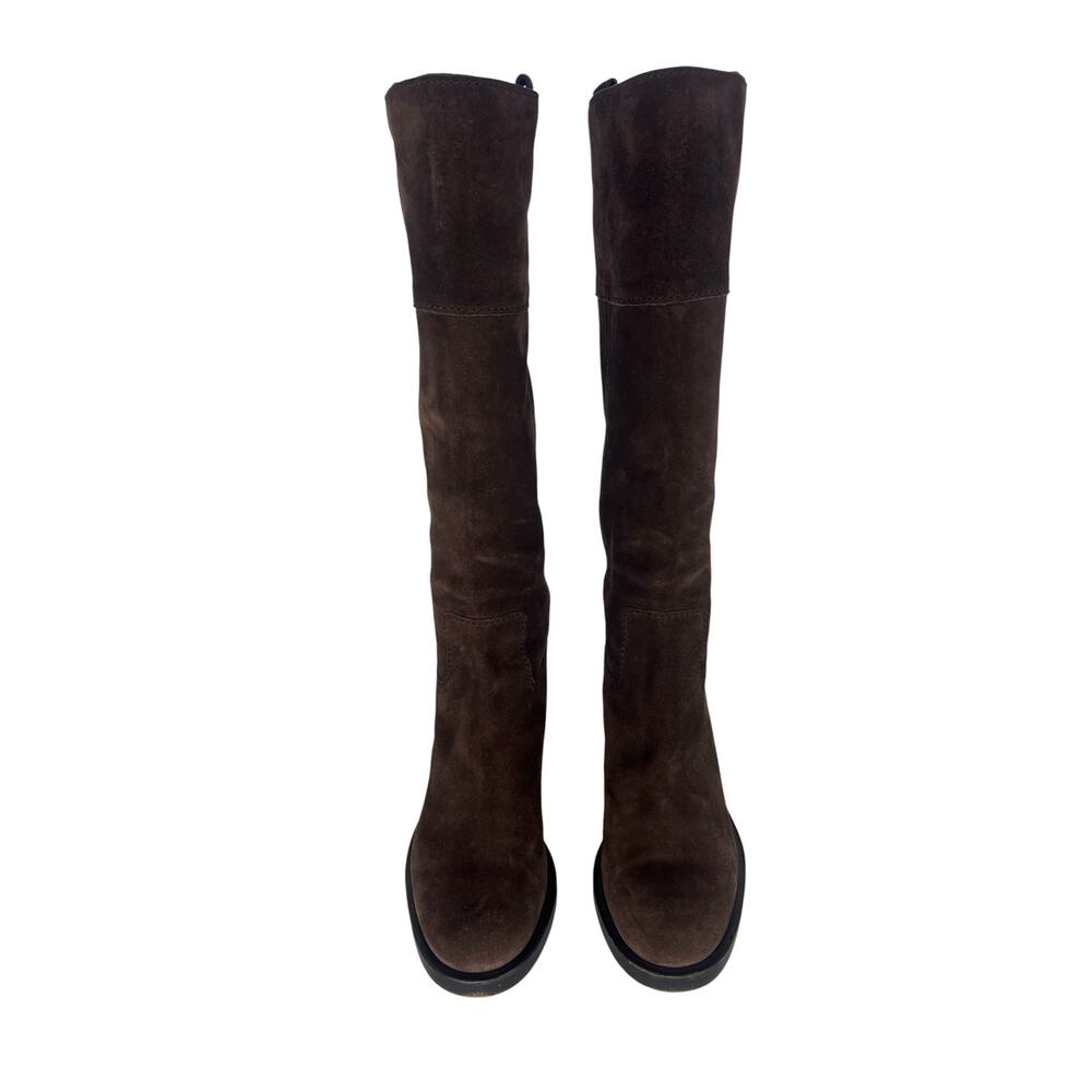 Gucci Brown Suede GG Logo Riding Boots Size 38.5 - Picture 7 of 14